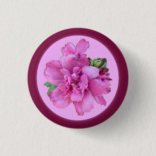 Macaron Rond 2,50 Cm Bouton Fleur Rose