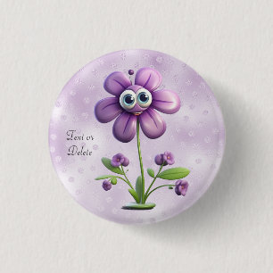 Macaron Rond 2,50 Cm Bouton Fleur Violette