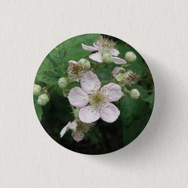 Macaron Rond 2,50 Cm Bouton Fleurs Blackberry (Devant)