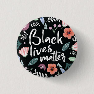 Macaron Rond 2,50 Cm Bouton Floral de Black Lives Matal
