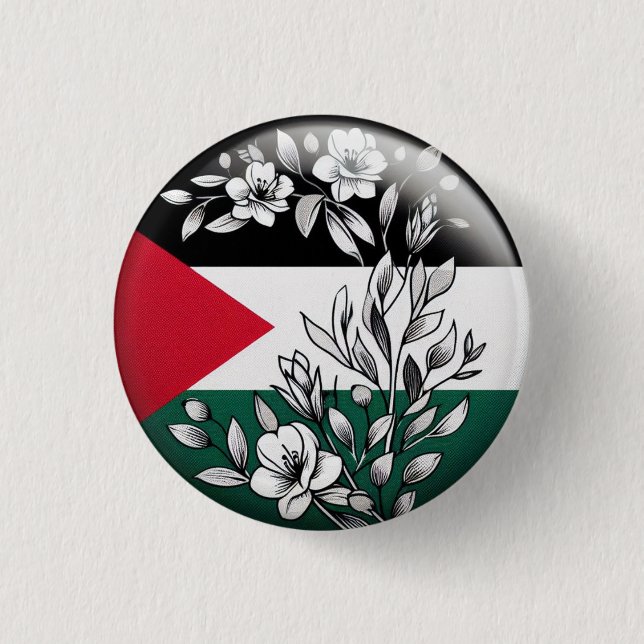 MACARON ROND 2,50 CM BOUTON FLORAL PALESTINE (Devant)