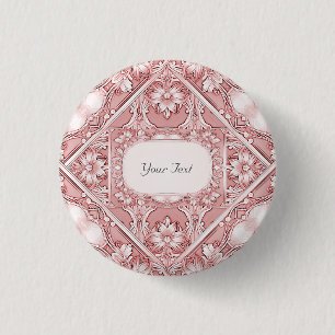 Macaron Rond 2,50 Cm Bouton floral rose