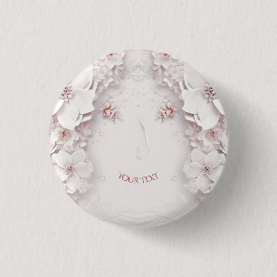 Macaron Rond 2,50 Cm Bouton floral rose blush ivoire
