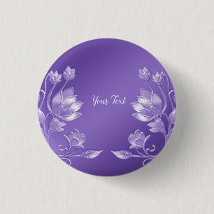 Macaron Rond 2,50 Cm Bouton floral violet élégant