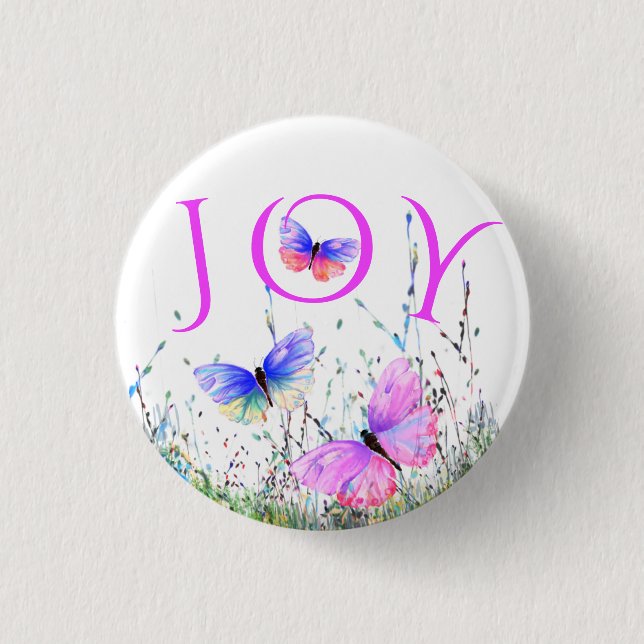 Macaron Rond 2,50 Cm Bouton Flying Butterflies Spring Joy (Devant)