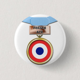 Macaron Rond 2,50 Cm Bouton français de médaille d'as