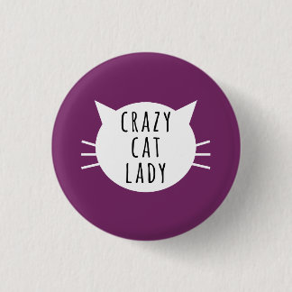 Macaron Rond 2,50 Cm Bouton Funny de la dame du chat fou