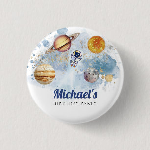 Macaron Rond 2,50 Cm Bouton Galaxy Planètes Rocket Space