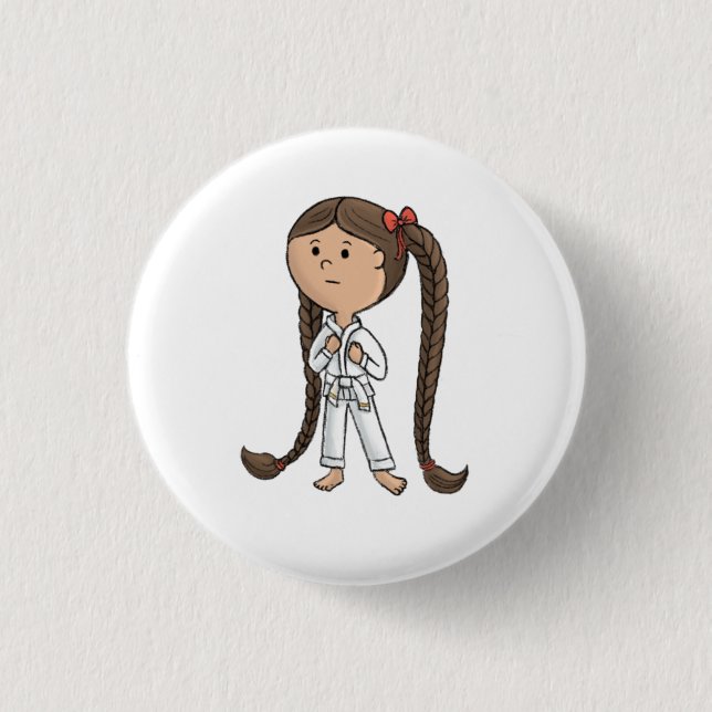 Macaron Rond 2,50 Cm Bouton Girls Martial arts (Devant)