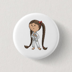 Macaron Rond 2,50 Cm Bouton Girls Martial arts