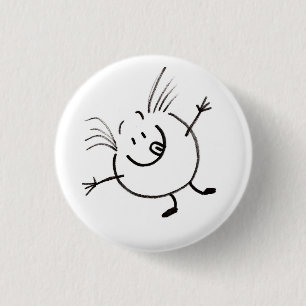 Macaron Rond 2,50 Cm Bouton Goofy Doodle Guy