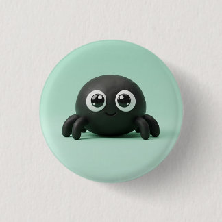 Macaron Rond 2,50 Cm Bouton Halloween Araignée Noire Mignonne