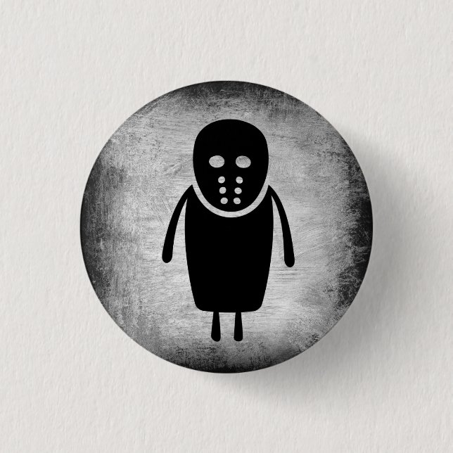 Macaron Rond 2,50 Cm Bouton Halloween "Jason" (Devant)