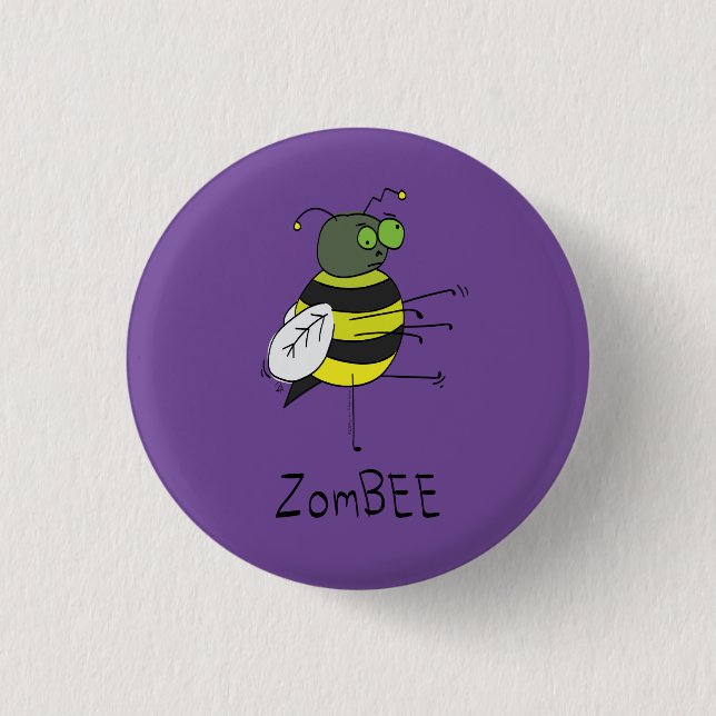 Macaron Rond 2,50 Cm Bouton Halloween Kids Zombie Bee Halloween (Devant)