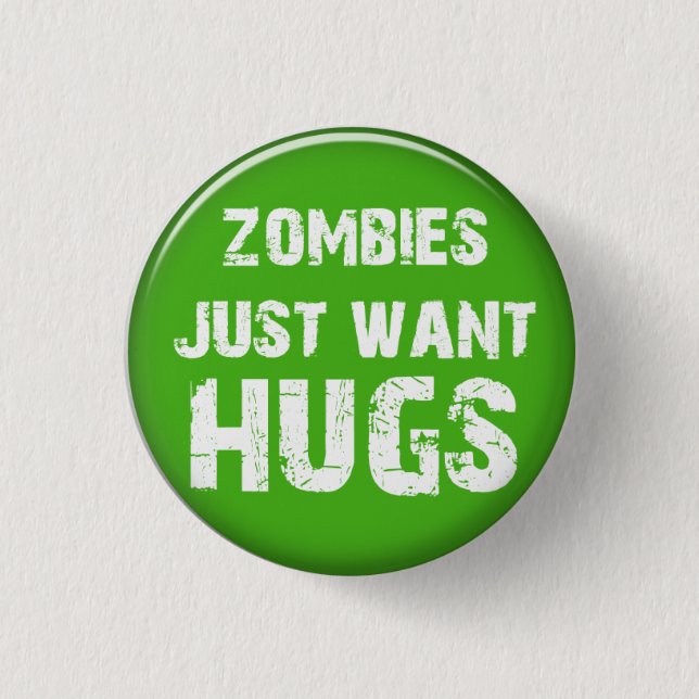 Macaron Rond 2,50 Cm Bouton Halloween Zombie (Devant)