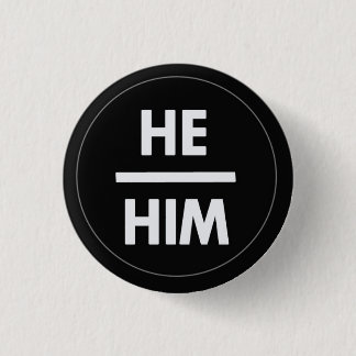 Macaron Rond 2,50 Cm Bouton He/Him Pronoun