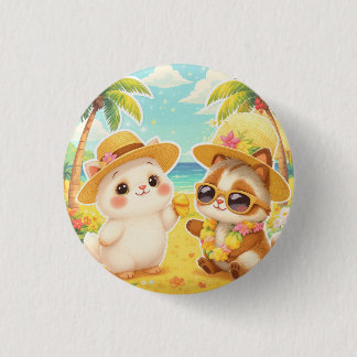 MACARON ROND 2,50 CM BOUTON HEUREUX KAWAII HAWAI