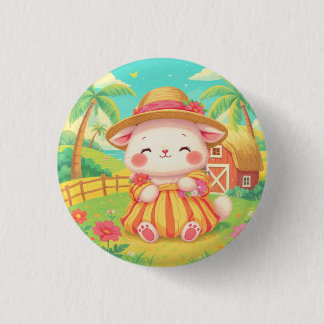 MACARON ROND 2,50 CM BOUTON HEUREUX KAWAII HAWAI