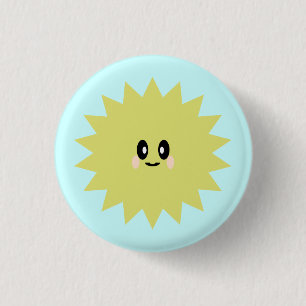 MACARON ROND 2,50 CM BOUTON HEUREUX MIGNON DE PIN DE SOLEIL DU SOLEIL
