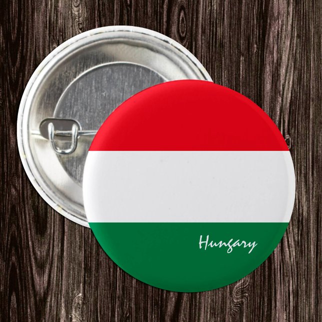 Macaron Rond 2,50 Cm Bouton Hongrie, drapeau hongrois patriotique (Créateur téléchargé)