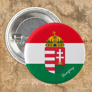 Macaron Rond 2,50 Cm Bouton Hongrie, mode drapeau hongrois patriotique