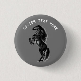 Macaron Rond 2,50 Cm Bouton Horse avec texte personnalisé - Choisir les