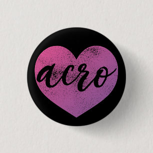 Macaron Rond 2,50 Cm Bouton I Heart Acro