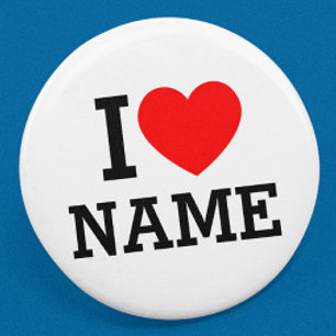 Macaron Rond 2,50 Cm Bouton I Heart Name