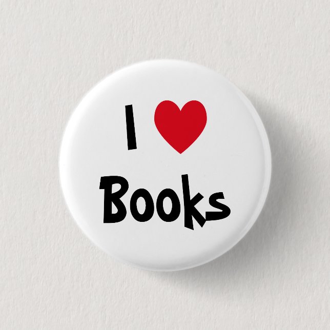 Macaron Rond 2,50 Cm Bouton I Love Books (Devant)