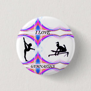 Macaron Rond 2,50 Cm Bouton I Love Gymnastique