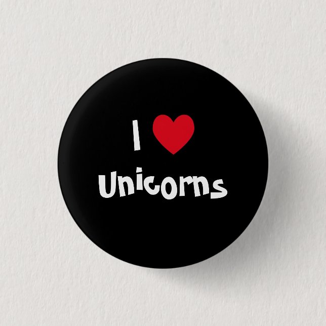 Macaron Rond 2,50 Cm Bouton I Love Unicorns (Devant)
