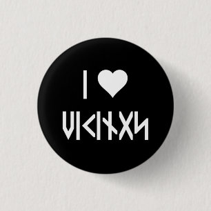 Macaron Rond 2,50 Cm Bouton I Love Vikings