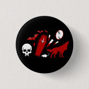 Macaron Rond 2,50 Cm Bouton Icônes Dracula