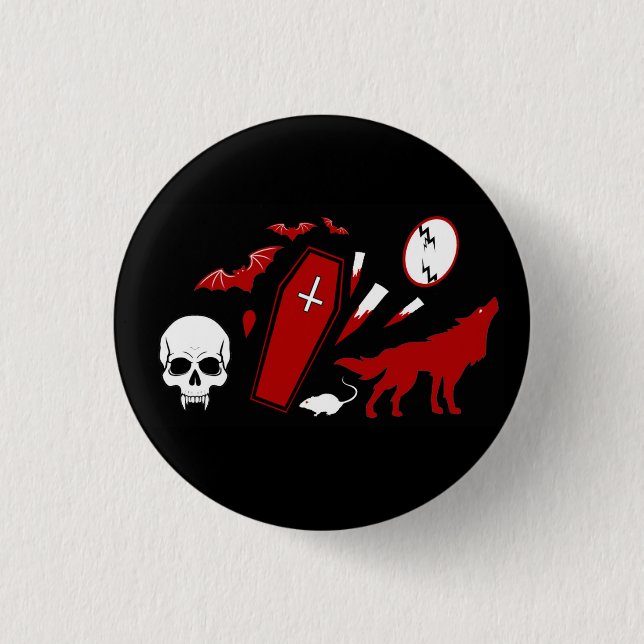 Macaron Rond 2,50 Cm Bouton Icônes Dracula (Devant)