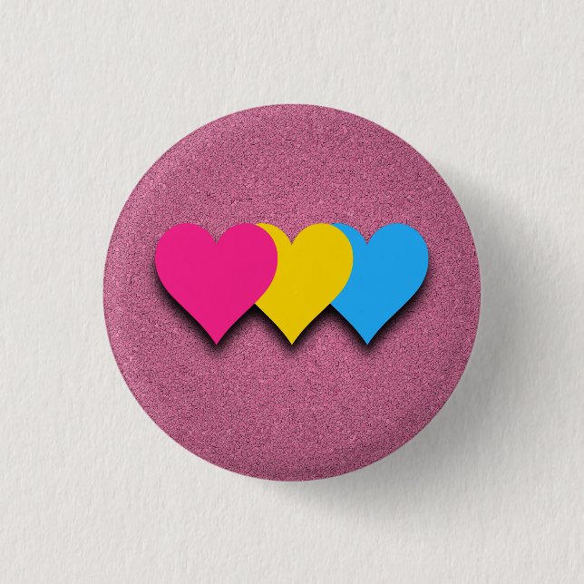 Macaron Rond 2,50 Cm Bouton indicateur Pansexualité (Devant)