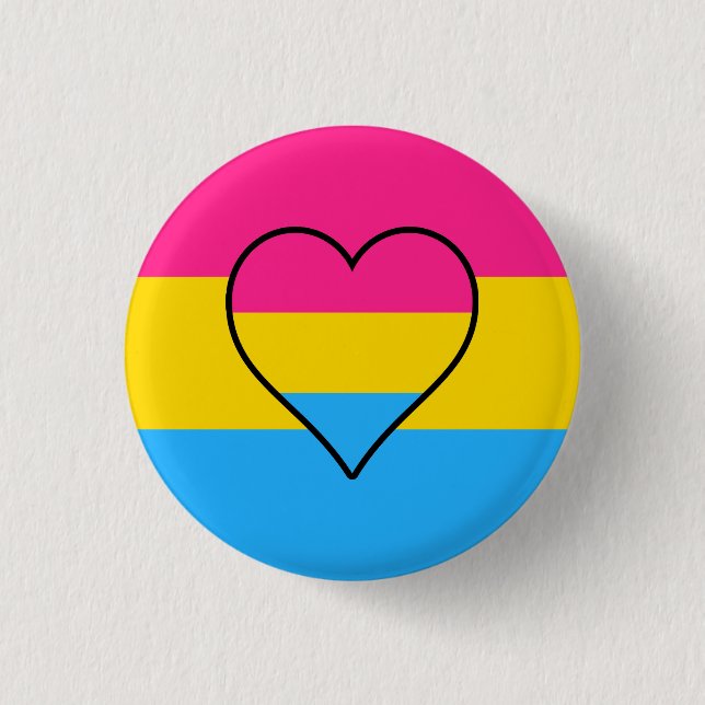 Macaron Rond 2,50 Cm Bouton indicateur Pansexualité (Devant)