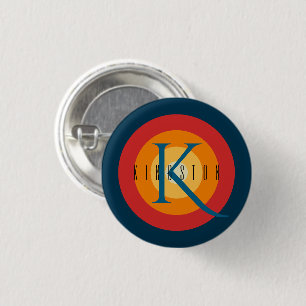 Macaron Rond 2,50 Cm Bouton Initial Personnalisé Élégant pour Événement