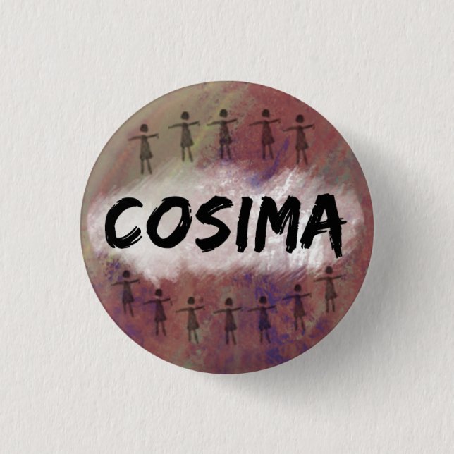 Macaron Rond 2,50 Cm Bouton/insigne noirs orphelins - Cosima (Devant)