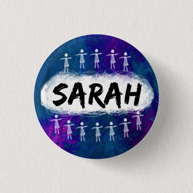 Macaron Rond 2,50 Cm Bouton/insigne noirs orphelins - Sarah (Devant)