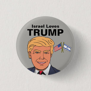 Macaron Rond 2,50 Cm Bouton Israël aime Trump