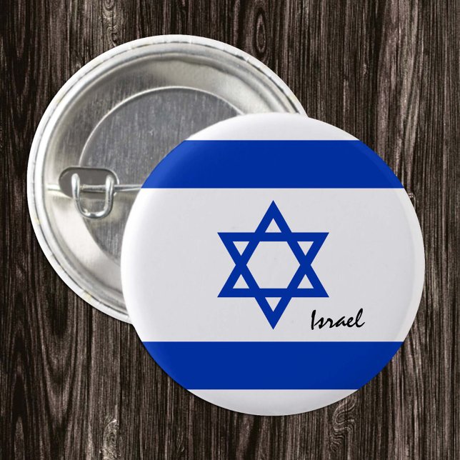 Macaron Rond 2,50 Cm Bouton Israël, mode drapeau israélien patriotique (Créateur téléchargé)
