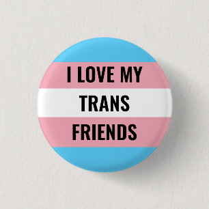 Macaron Rond 2,50 Cm Bouton J'aime mes amis trans
