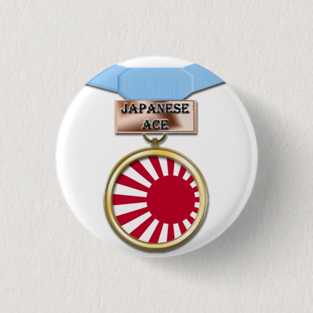 Macaron Rond 2,50 Cm Bouton japonais de médaille d'as (Devant)