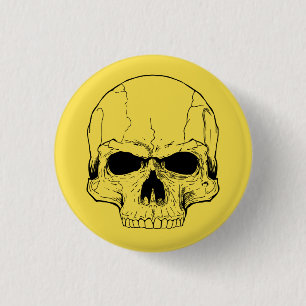 Macaron Rond 2,50 Cm Bouton jaune de crâne
