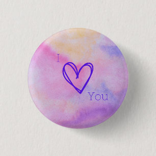 Macaron Rond 2,50 Cm Bouton Je t'aime