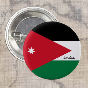 Macaron Rond 2,50 Cm Bouton Jordanie, mode Drapeau jordanien patriotiqu