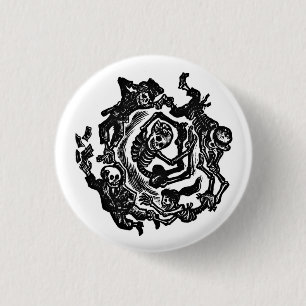 Macaron Rond 2,50 Cm Bouton Jour des morts