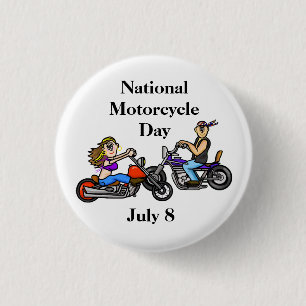 Macaron Rond 2,50 Cm Bouton Journée nationale de la moto