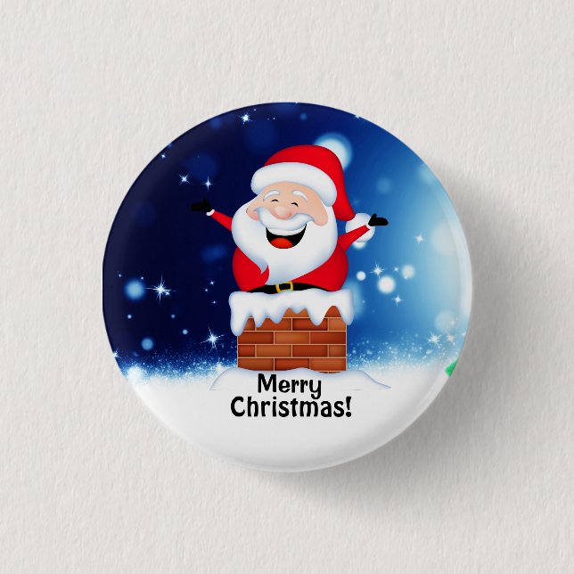 Macaron Rond 2,50 Cm Bouton Joyeux Noël rond (Devant)
