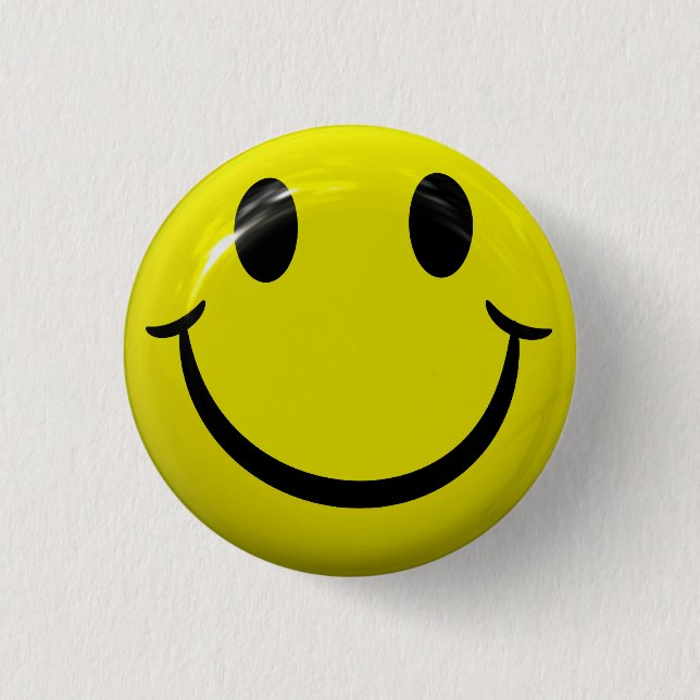 Macaron Rond 2,50 Cm Bouton Joyeux Visage (Devant)